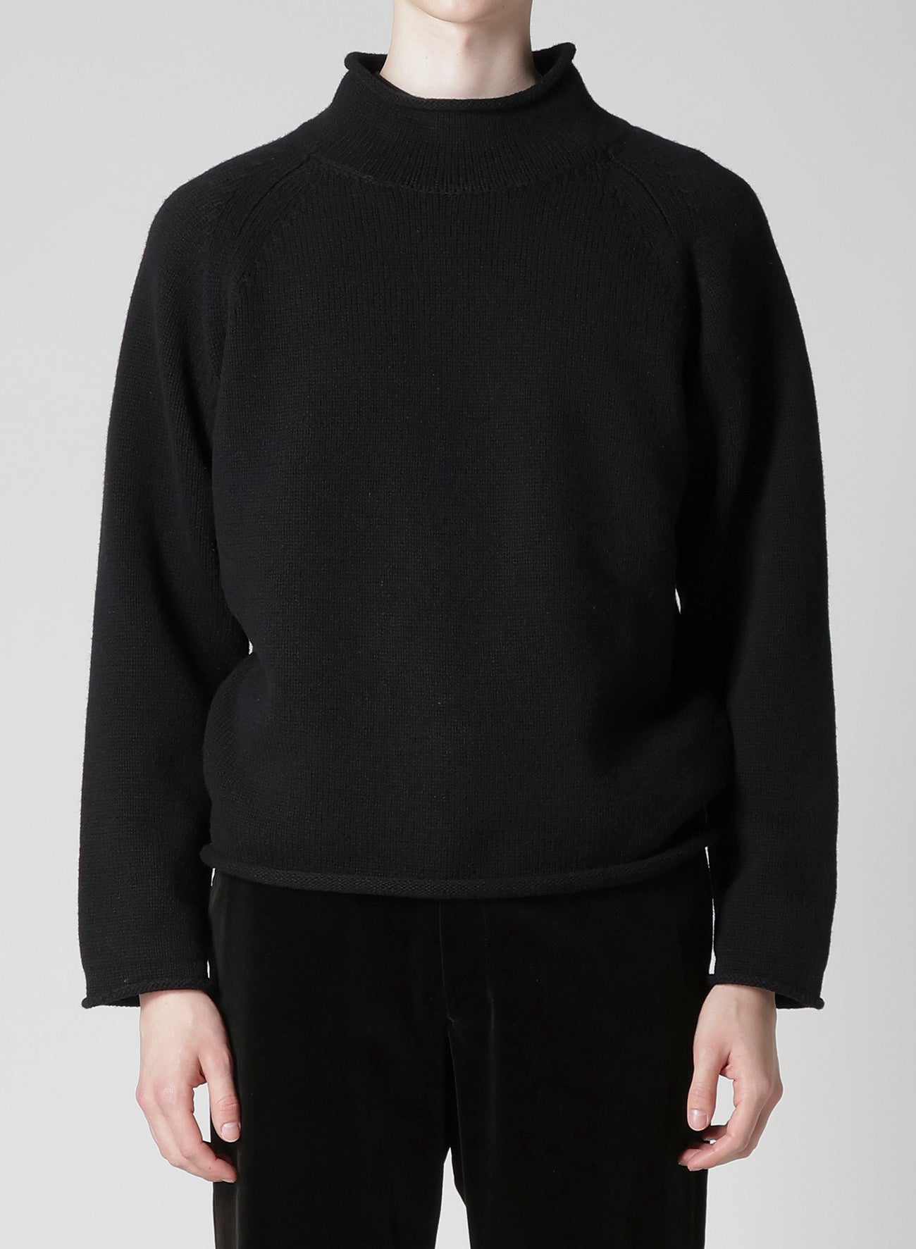 Y's for men × MASSES】WOOL SINGLE STITCH MOCK NECK PULLOVER – THE