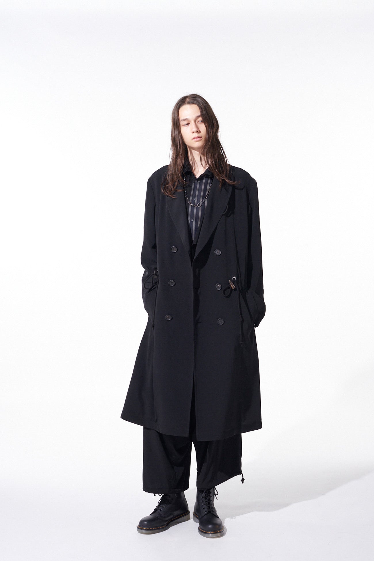 CREPE de CHINE SHAWL COLLAR DOUBLE-BREASTED COAT – THE SHOP YOHJI