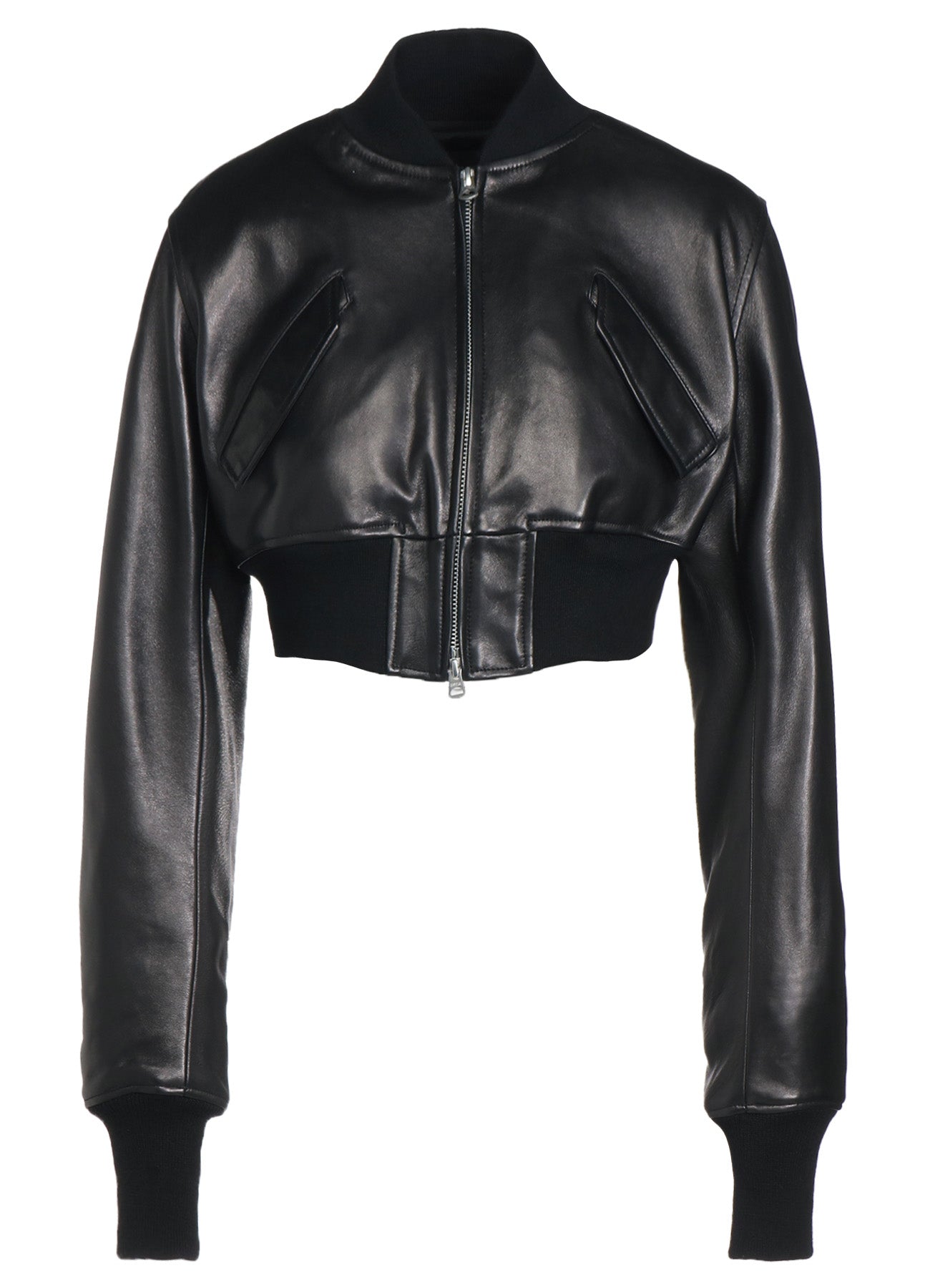 SEMI-VEGETABLE TANNED SHEEP LEATHER CROPPED BOMBER JACKET – THE
