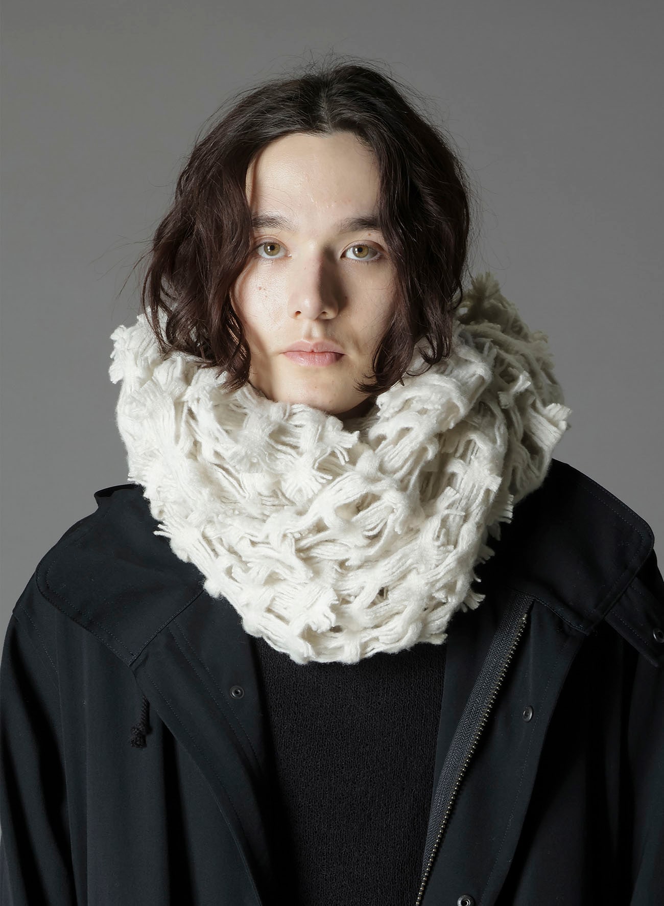 WOOL DOBBY SCARF(FREE SIZE Off White): Soldes｜THE SHOP YOHJI YAMAMOTO