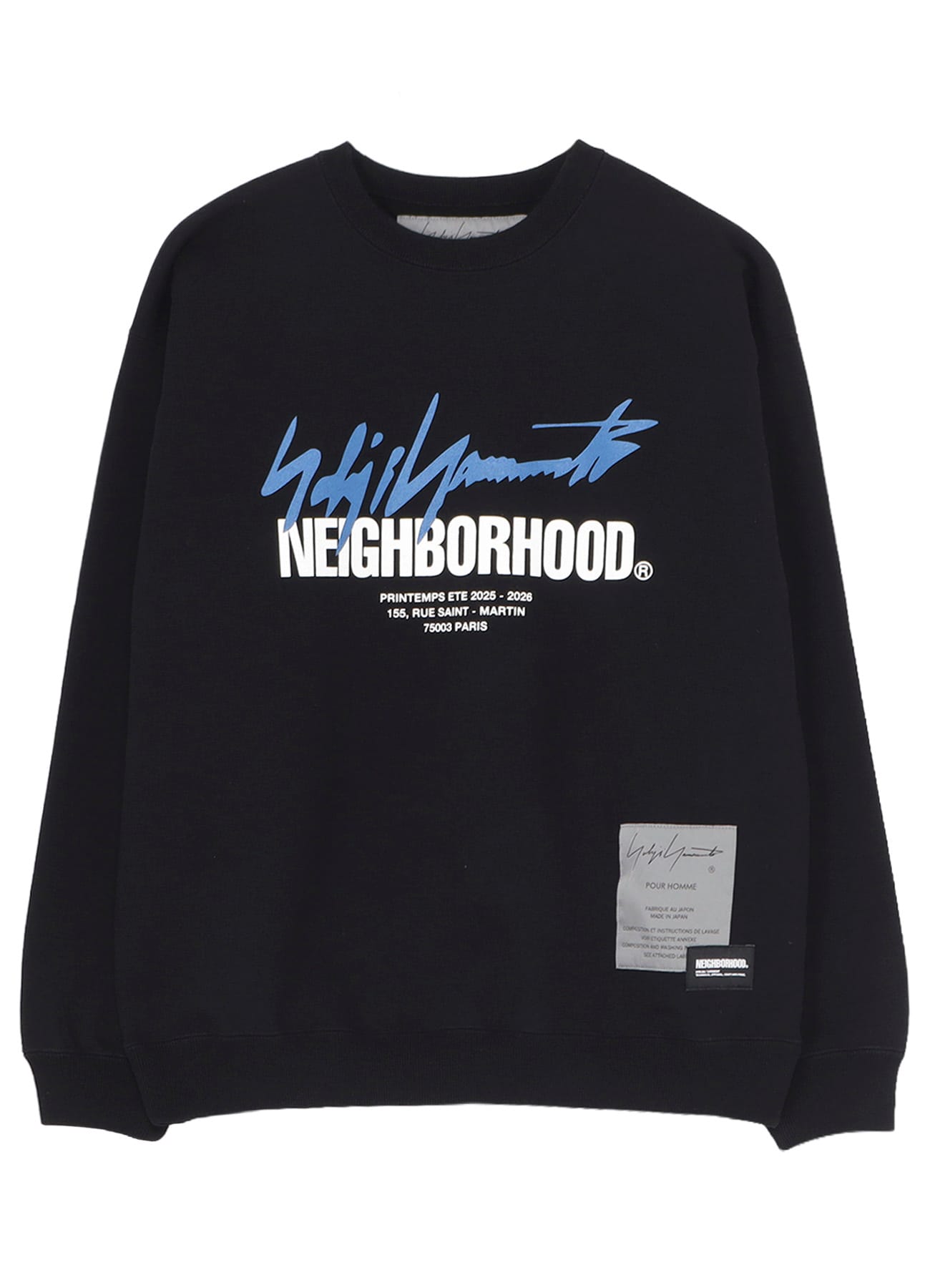 YOHJI YAMAMOTO × NH SWEAT SHIRT LS(S Black): Yohji Yamamoto POUR