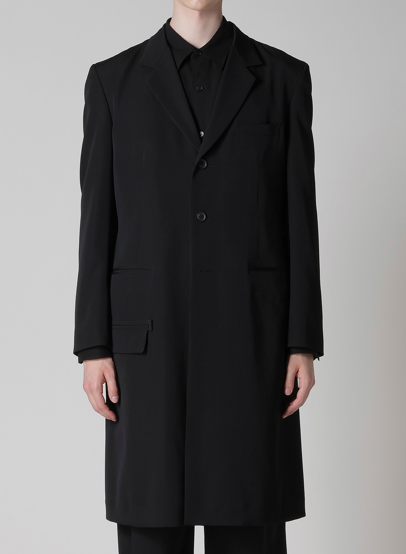 REGULATION GABARDINE DOCTOR'S JACKET(S Black): Yohji Yamamoto POUR