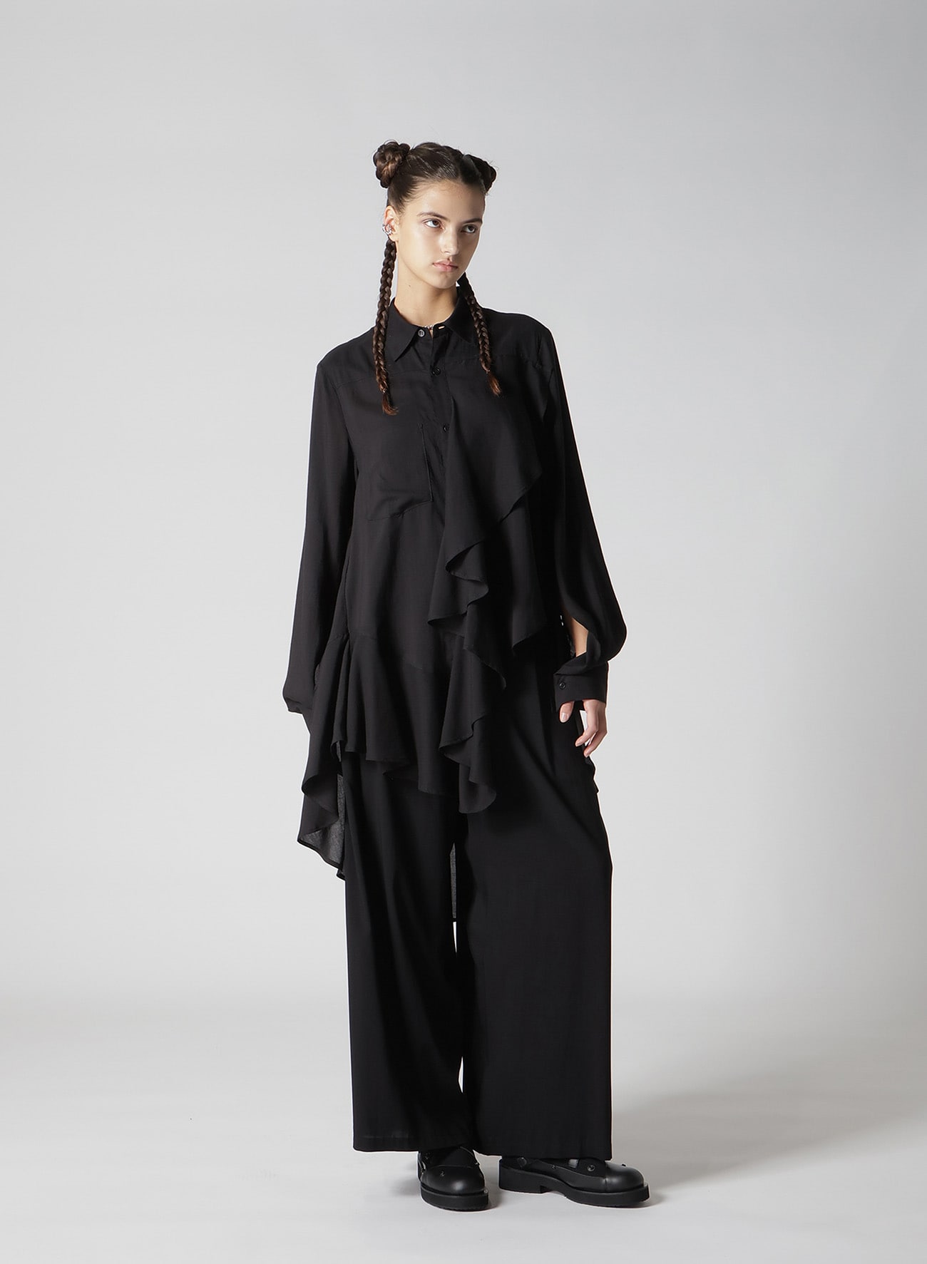 SOFT LAWN FRILL BLOUSE(S Black): Vintage｜Special Price｜THE SHOP