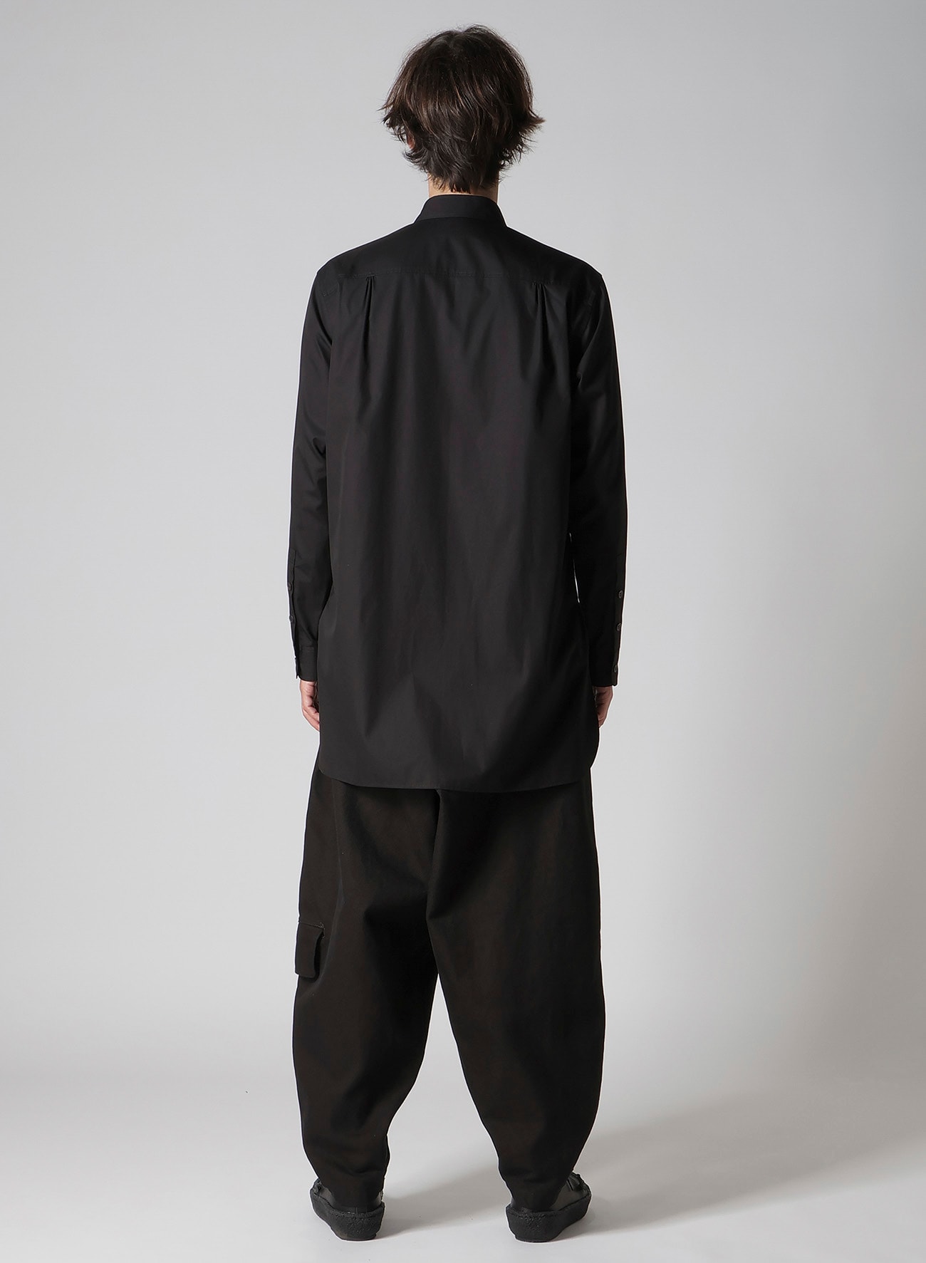 100/2 BROAD SHIRT WITH DOUBLE CHEST PATCH POCKETS(S Black): Y's