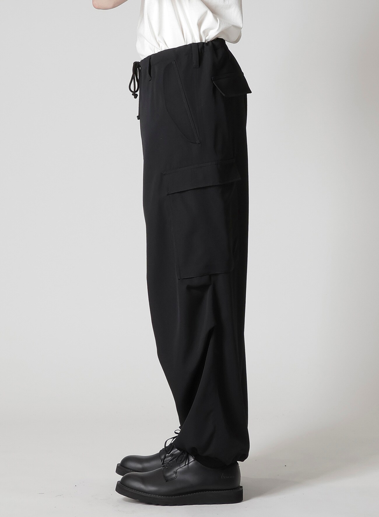 WOOL GABARDINE CARGO PANTS(XS Black): Y's for men｜THE SHOP YOHJI