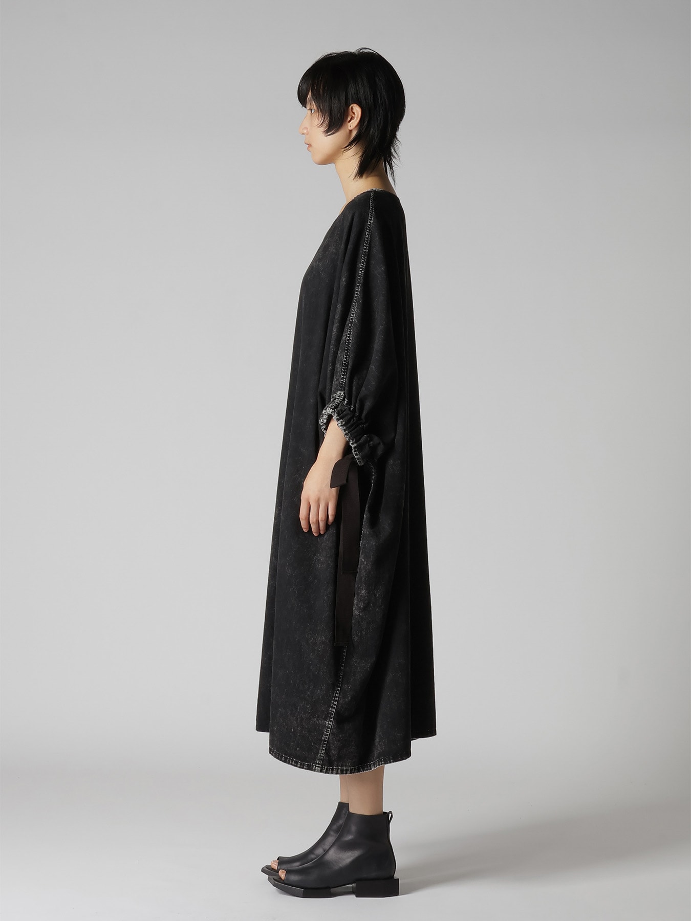 6OZ DENIM CHEMICAL WASH DRESS(XS Black): Y's｜THE SHOP YOHJI YAMAMOTO