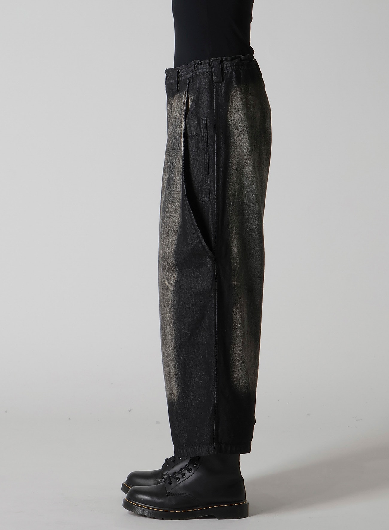 SPOTTED DENIM FRONT BIG POCKET PANTS(XS Black): Y's｜THE SHOP