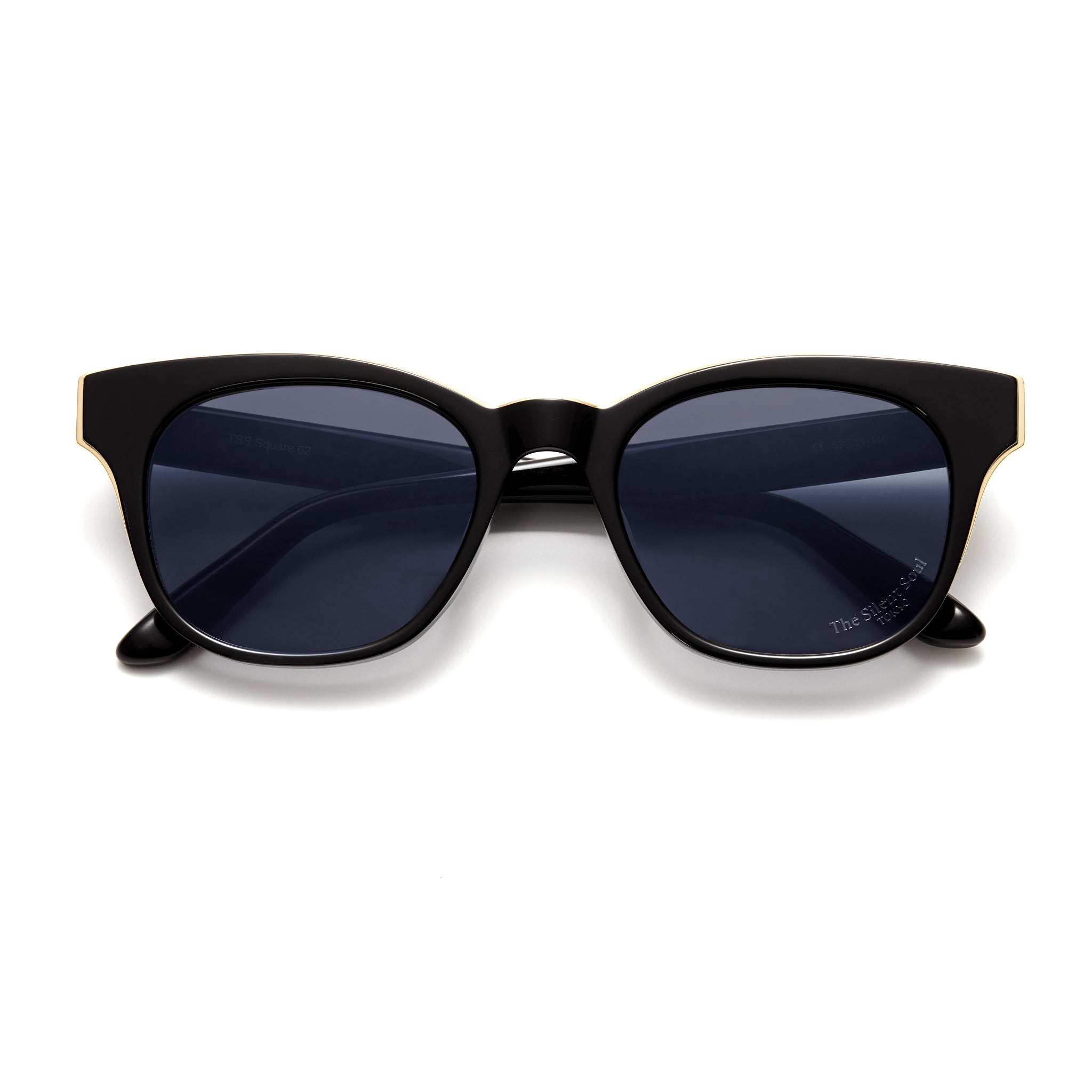 TSS SQUARE-02 BLACK×GOLDMETAL FRAME SMOKE LENS – The Silent Soul