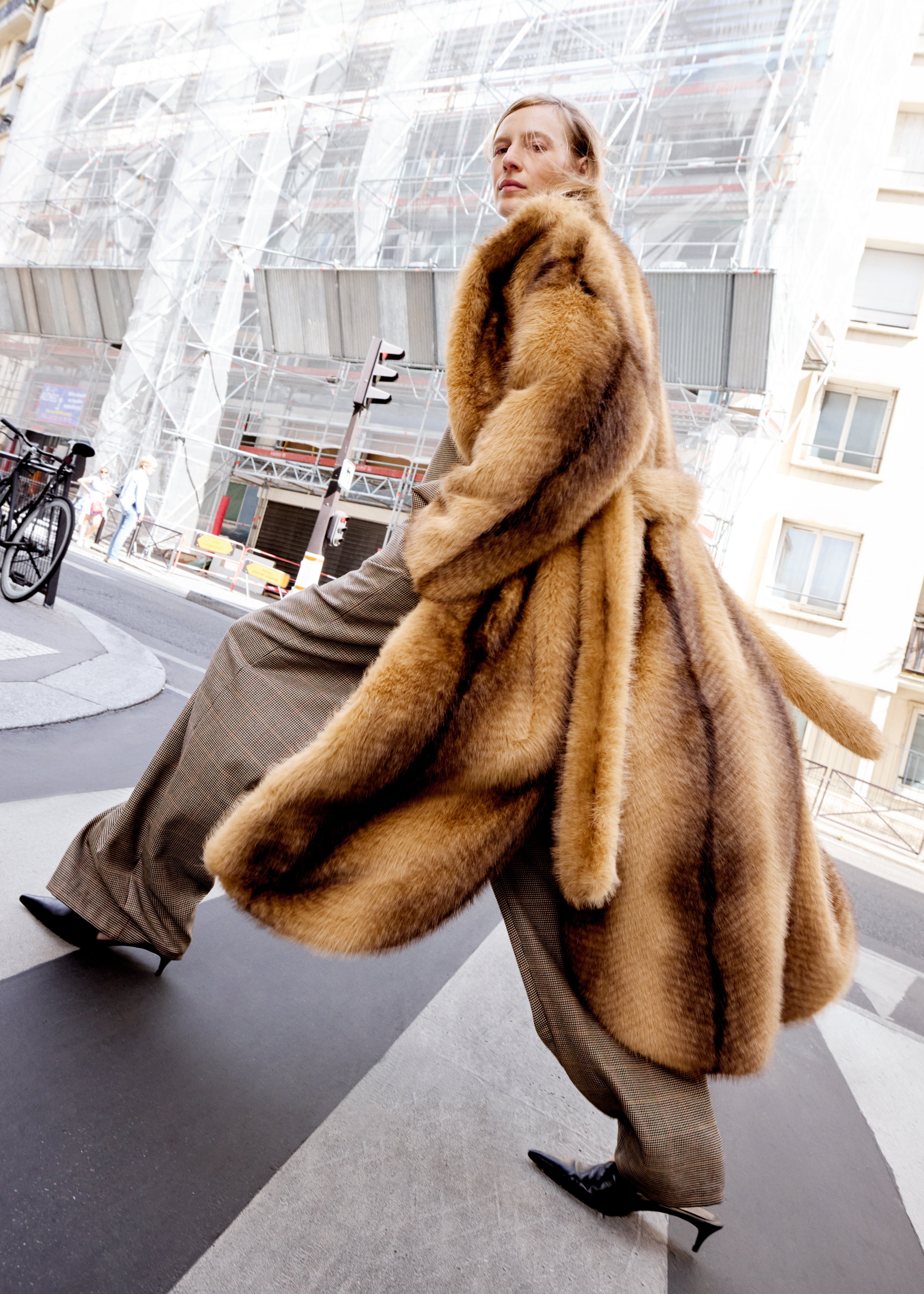 Ravello Faux Fur Robe Coat - Beige/Brown – The Frankie Shop