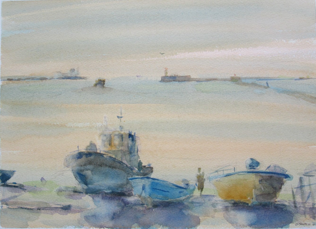 夕の港 | osamu.ono ｜インテリア絵画 アートの専門通販 thisisgallery