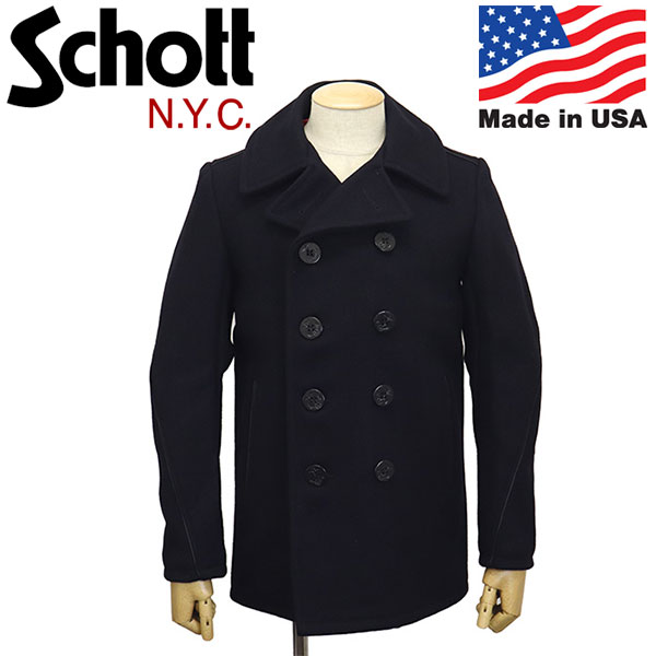 正規取扱店 Schott (ショット) 7081 740C PEACOAT LEATHER PIPING