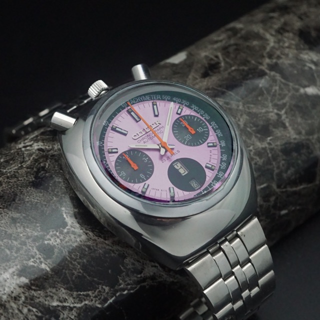 シチズン チャレンジタイマー クロノグラフ デイデイト パープル