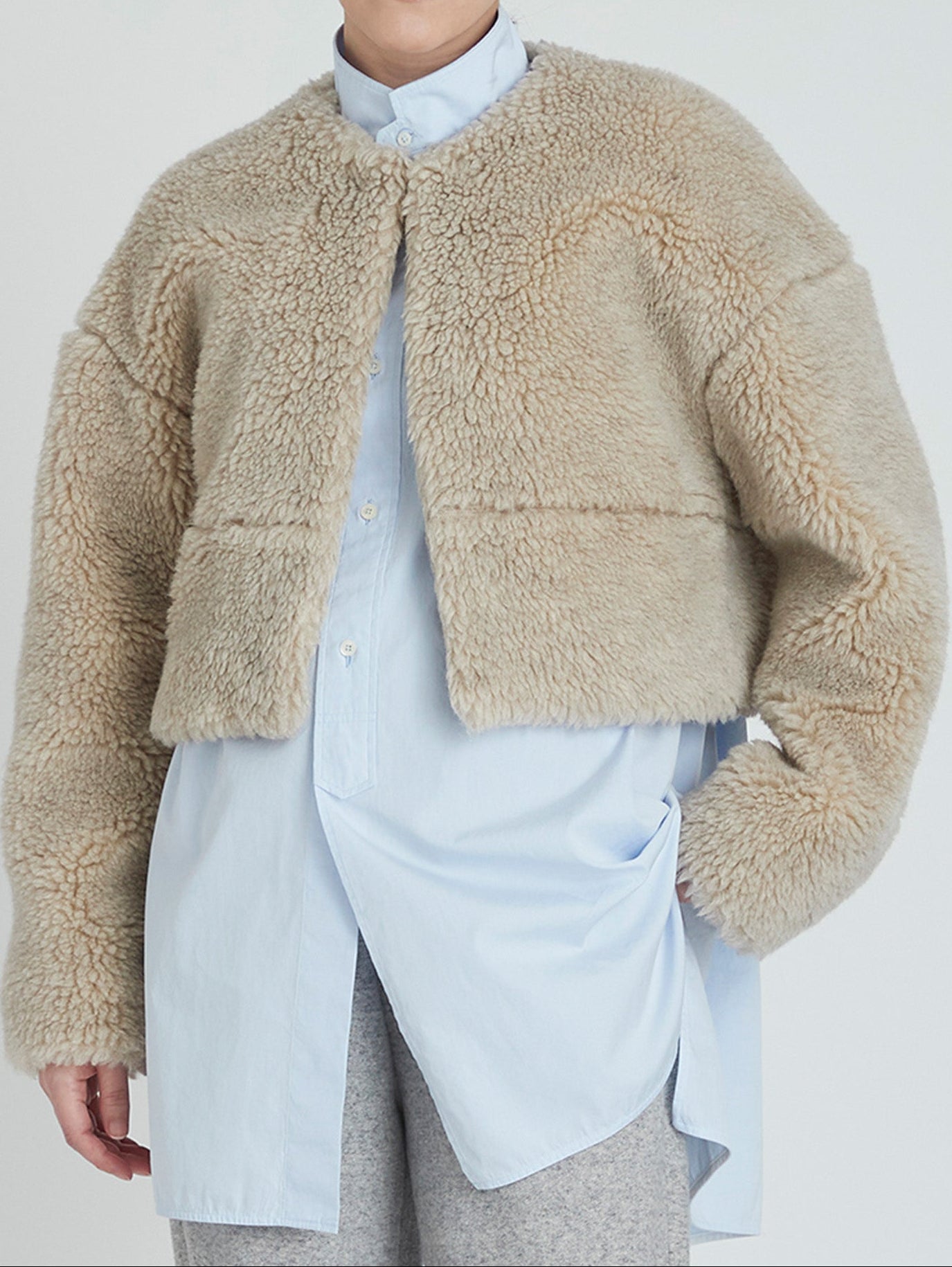 ウールファーショートコート/TBCA-041