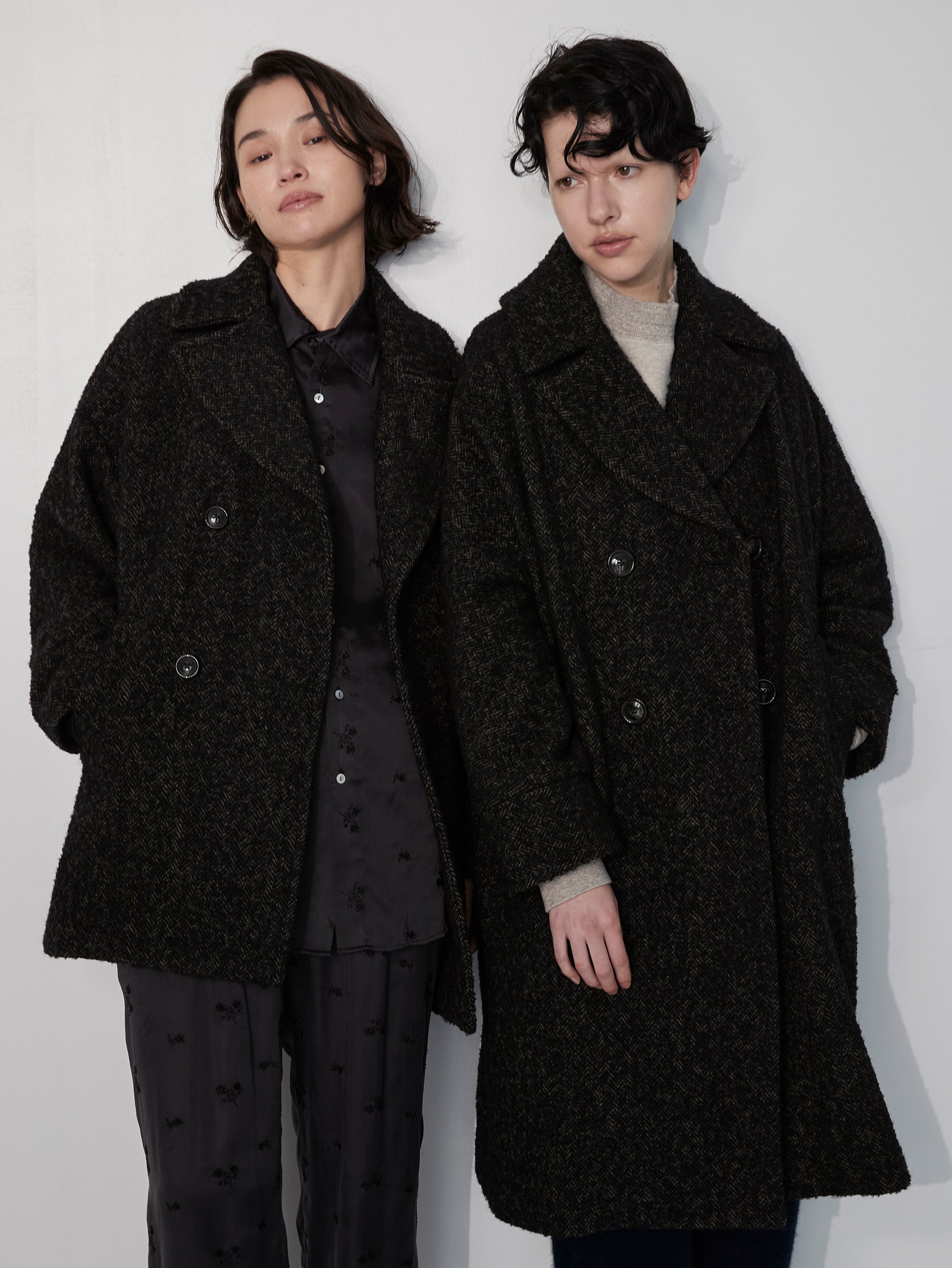 ミックスツイードピーコート/TBEA-272