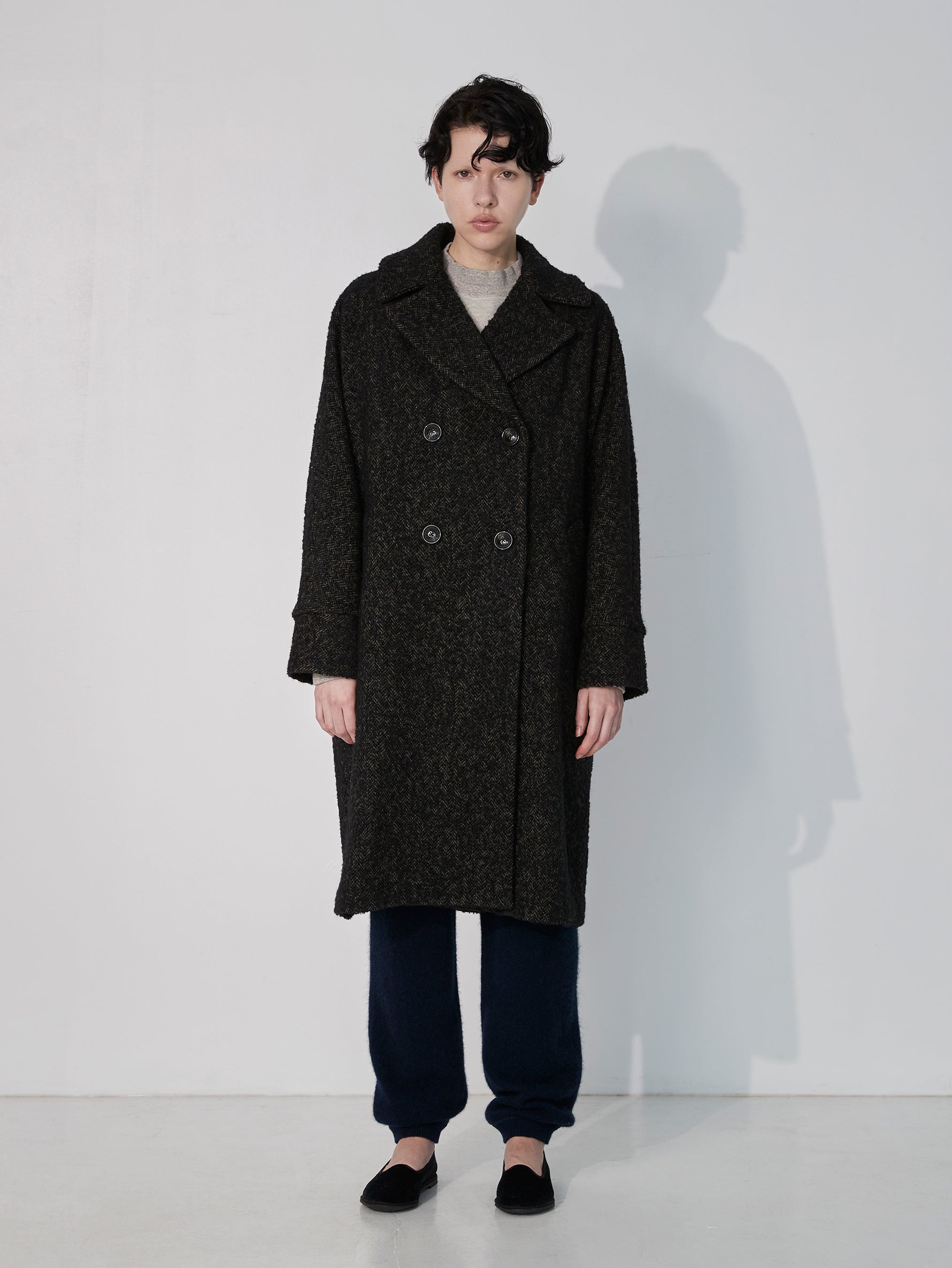 ミックスツイードテントコート/TBEA-271