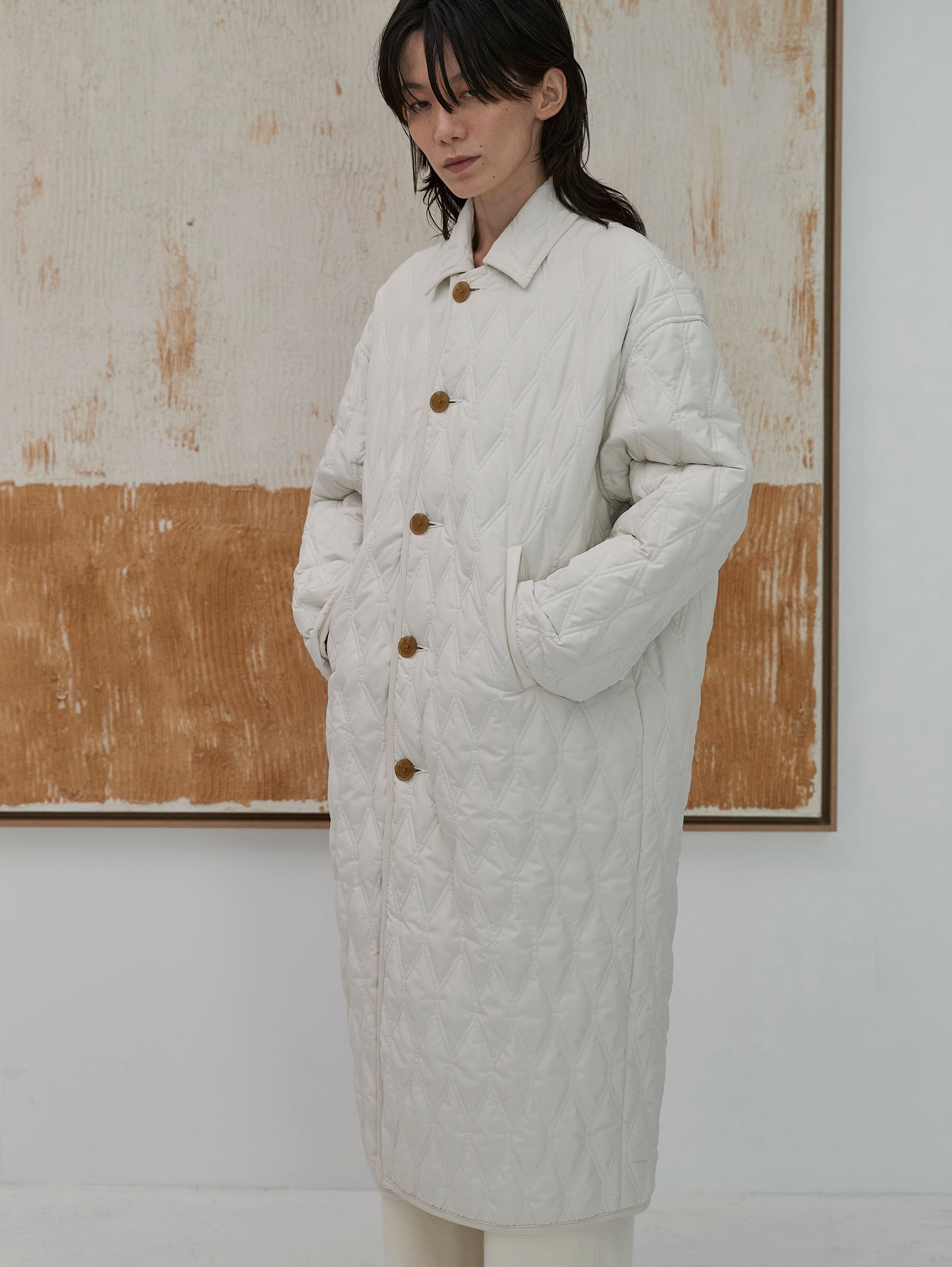 リバーシブルキルティングロングコート/TBDA-052