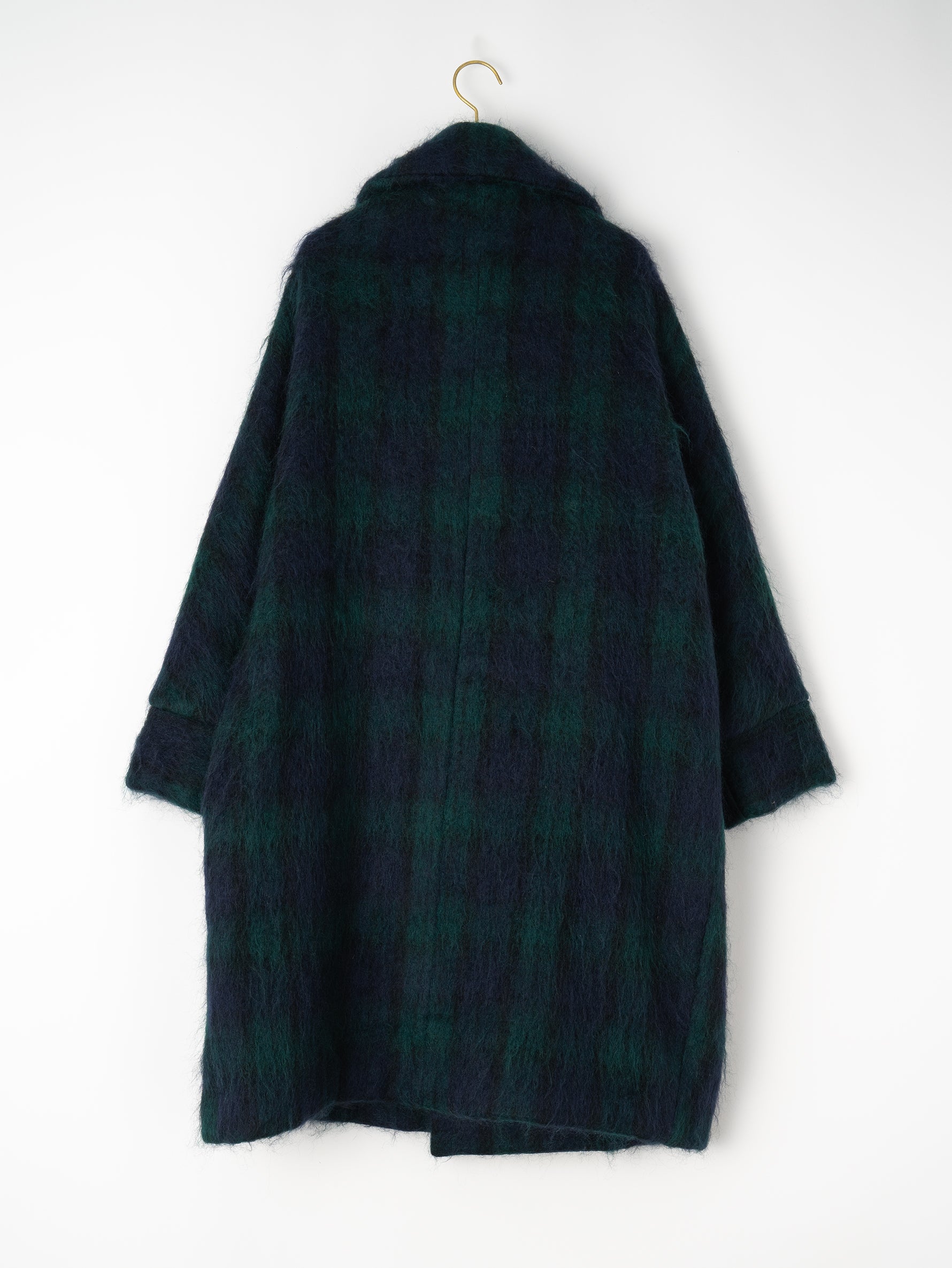 チェックシャギーテントコート/TBEA-251