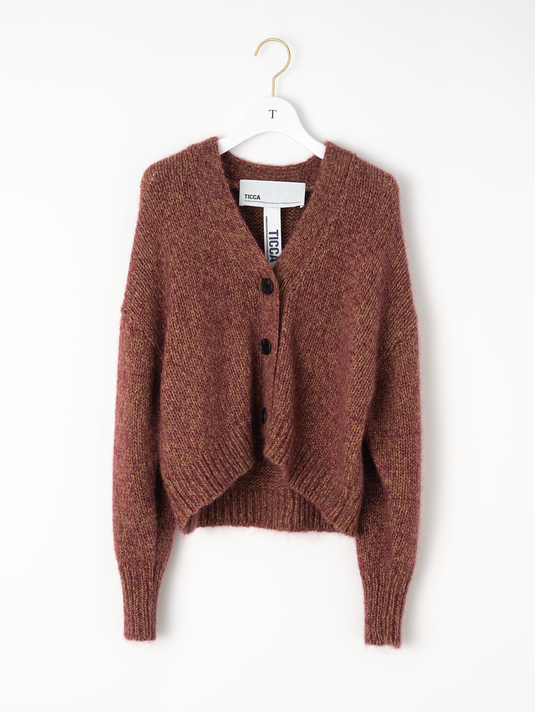 ウールカシミヤショートカーディガン/TBEA-334