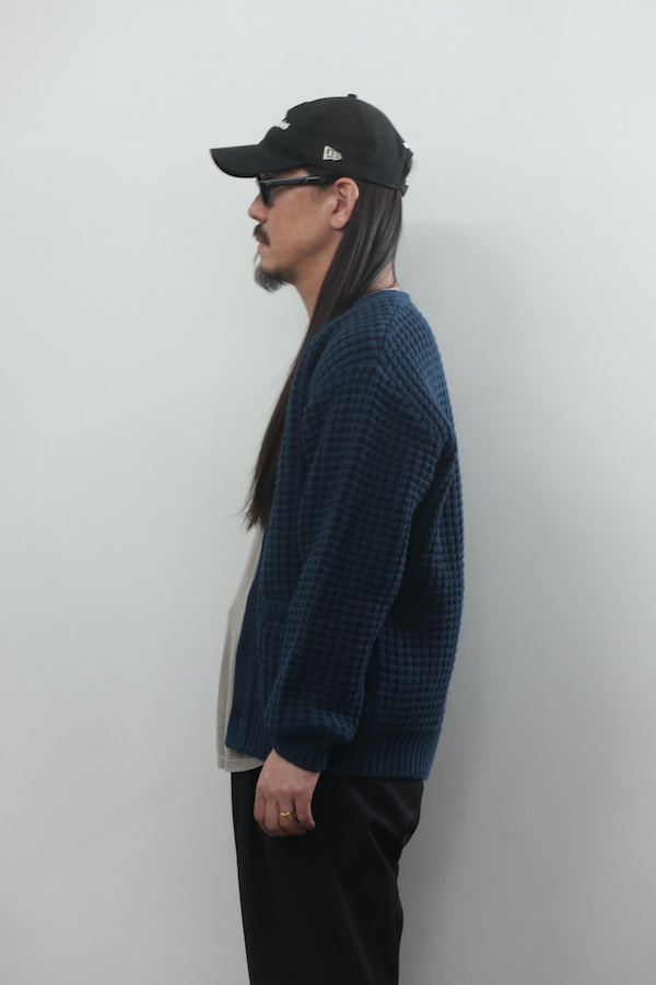 TIGHT / WAFFLE KNIT CARDIGAN（GREEN）