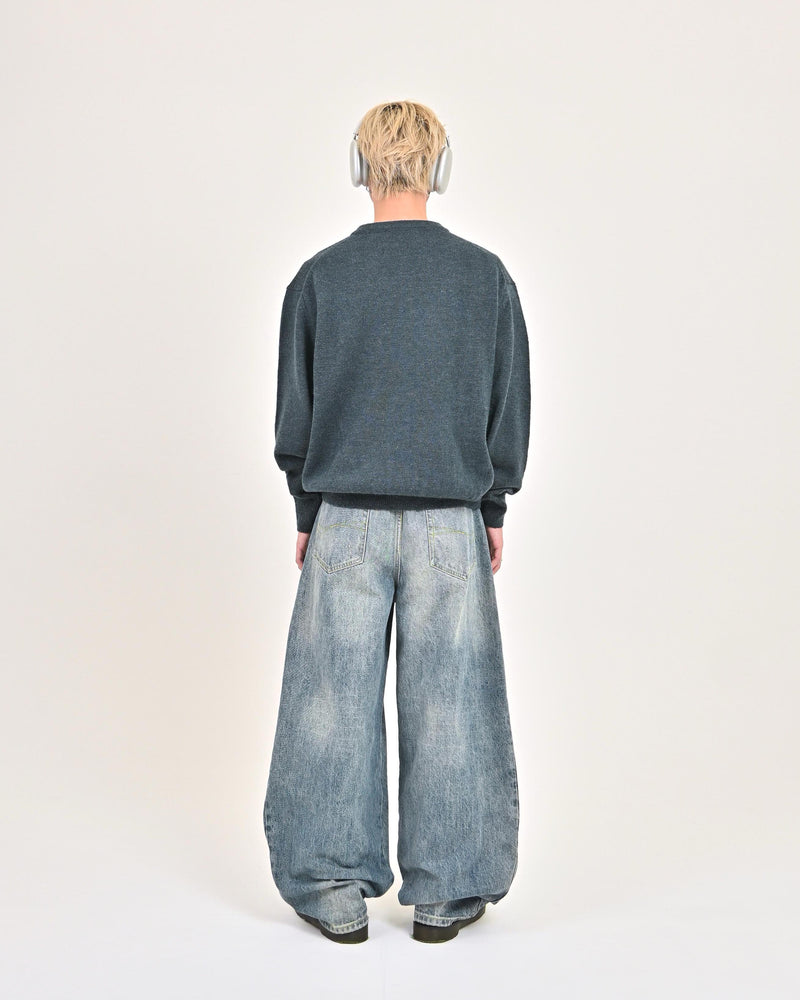 10日以内お届け】ウールブレンドヘンリーネックニット L2143