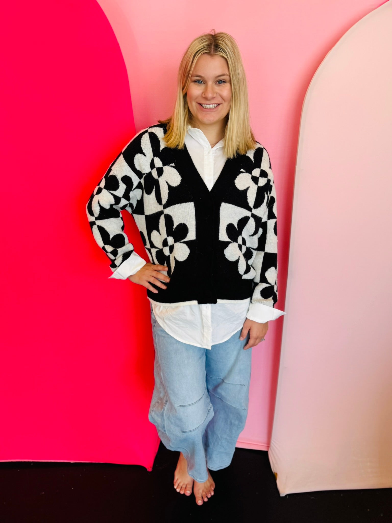 Black Flower Power Button Down Cardigan – Tootsie Lou's Boutique