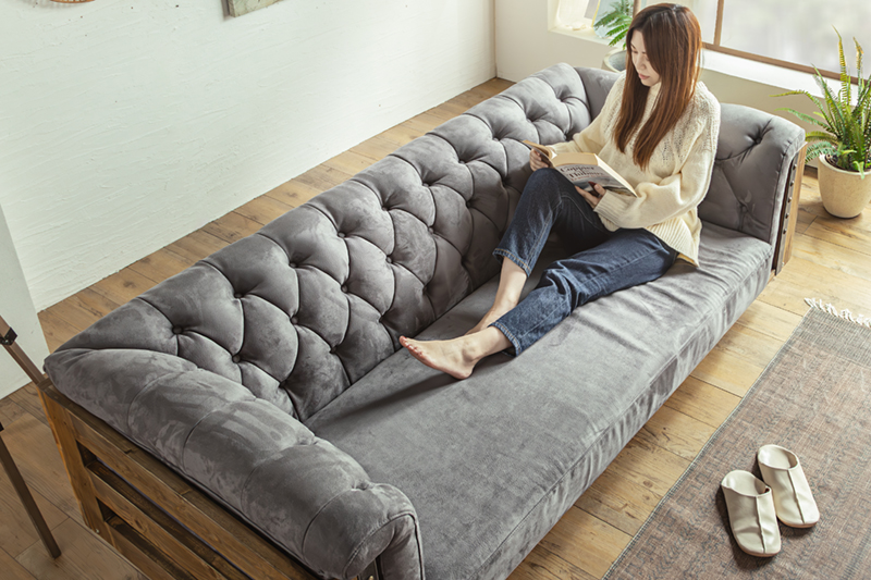 プーリー UP PULLEY chester 3P Sofa (LGY)(GR) | UP TOWN FURNITURE