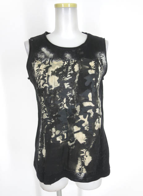 h.NAOTO × Gackt / 梵字プリントノースリーブカットソー | 高価買取