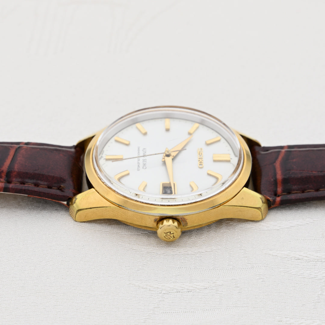 キングセイコー 44KS 金張りホワイトダイヤル盾メダリオン 手巻き King