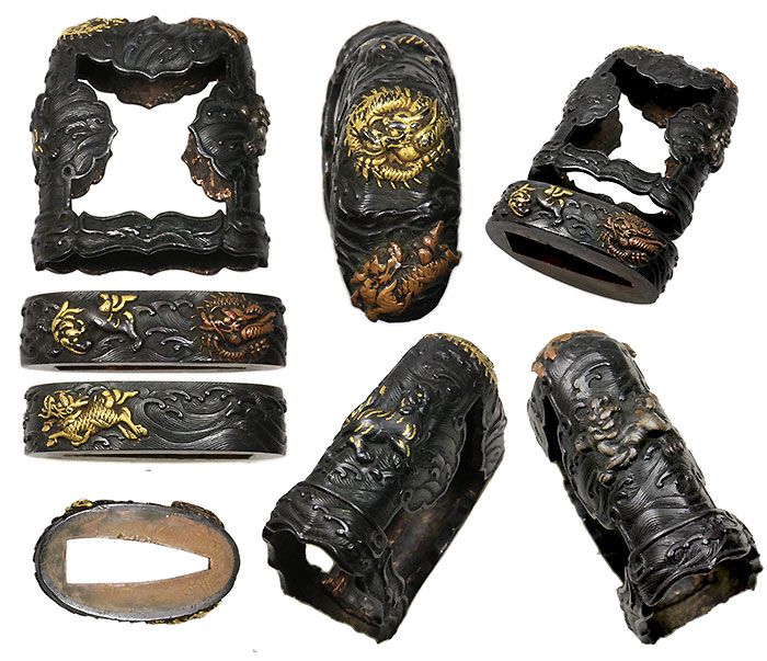 日本刀の縁頭｜龍獅子虎麒麟（加賀）｜日本刀・刀剣販売店・東京【十拳】