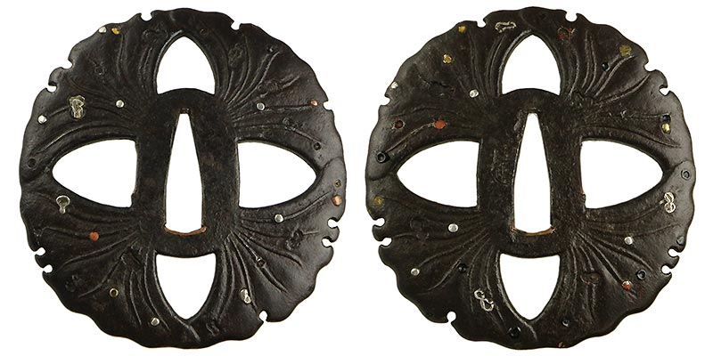 日本刀の鐔・鍔｜鉄地銀杏図透かし 埋忠｜日本刀専門店・東京【十拳】