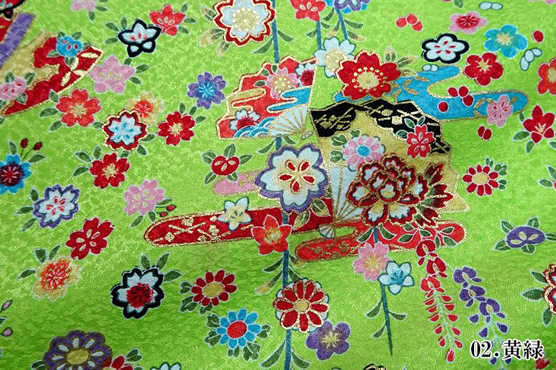 金彩友禅販売 手毬に鼓柄の和柄生地通販なら都香庵