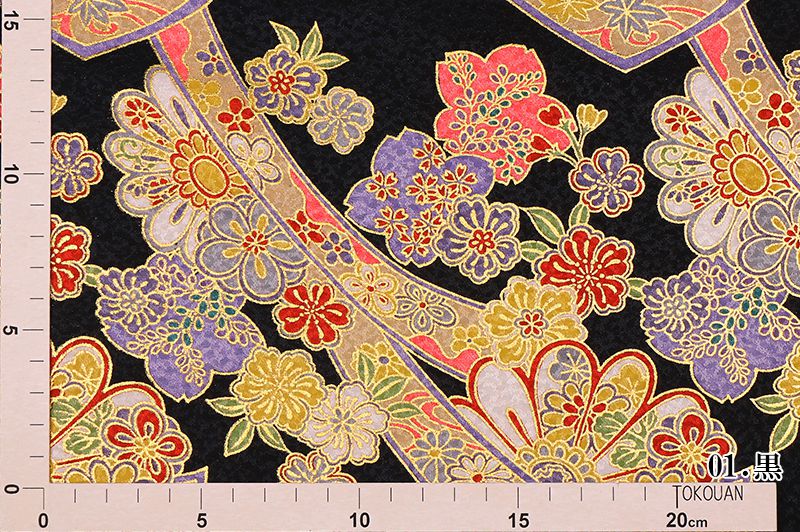 金彩友禅販売 のし花文様柄の和柄生地通販なら都香庵