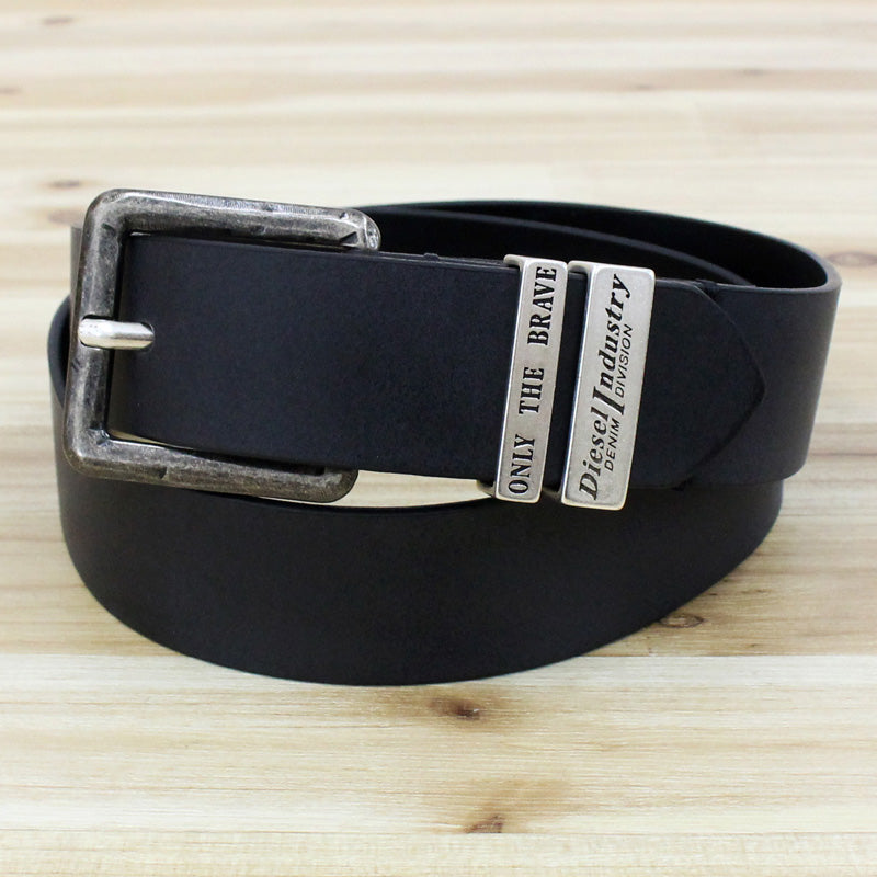 DIESEL ディーゼル ベルト 本革 レザーベルト ヴィンテージ調 無地