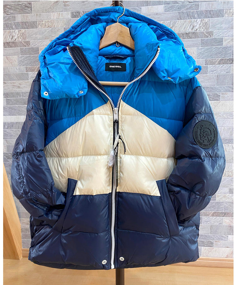 DIESEL ディーゼル 2WAY カラーブロック リアルダウンジャケット W