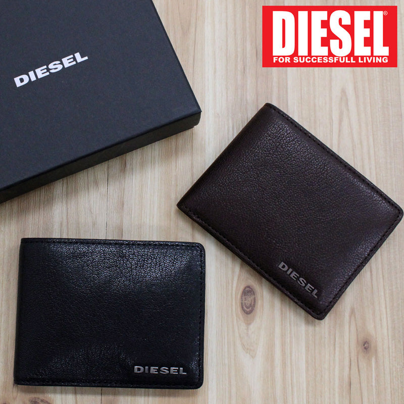 DIESEL ディーゼル 財布 2つ折り ウォレット レザー 本革 ロゴ