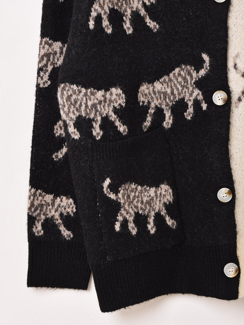 2色展開】Meridian アニマル バイカラー カーディガン – 古着屋Top of