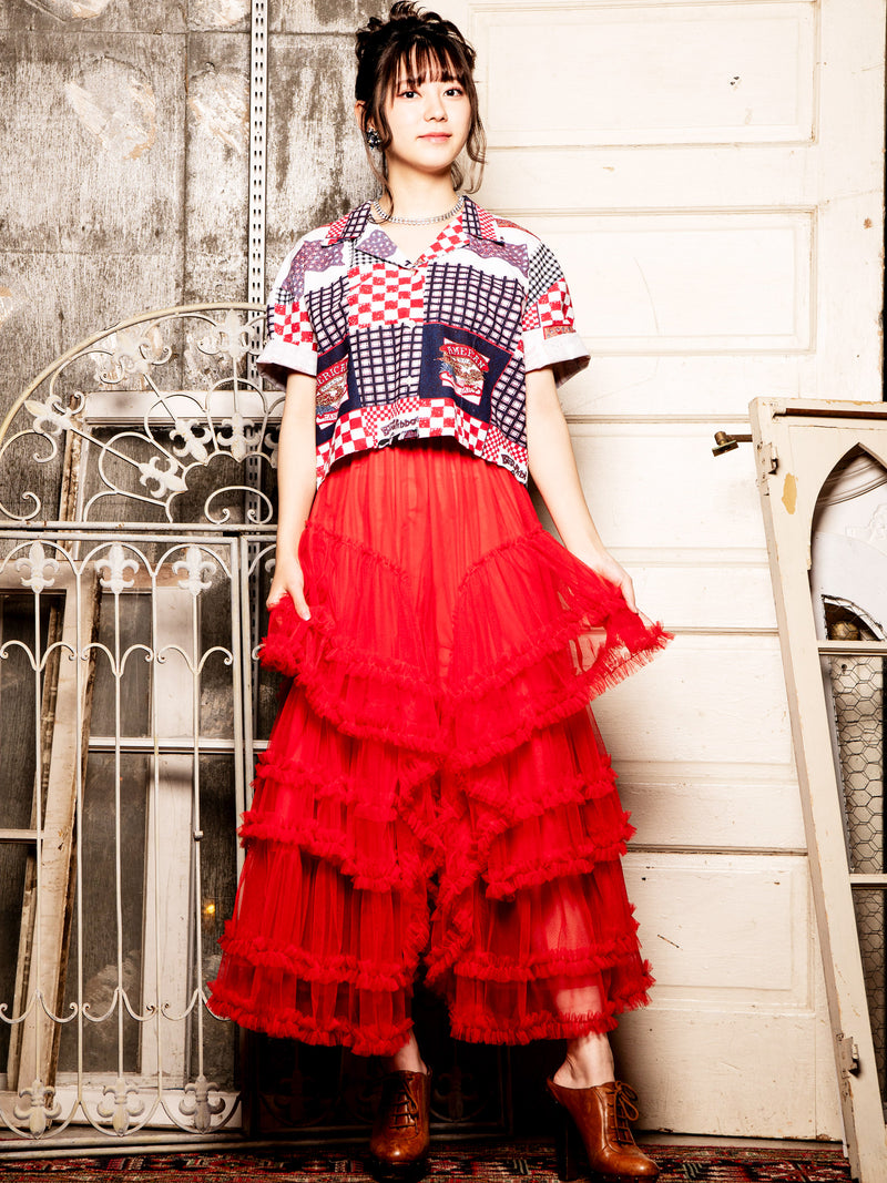 7色展開】Meridian チュール ボリューム フリル スカート – 古着屋Top