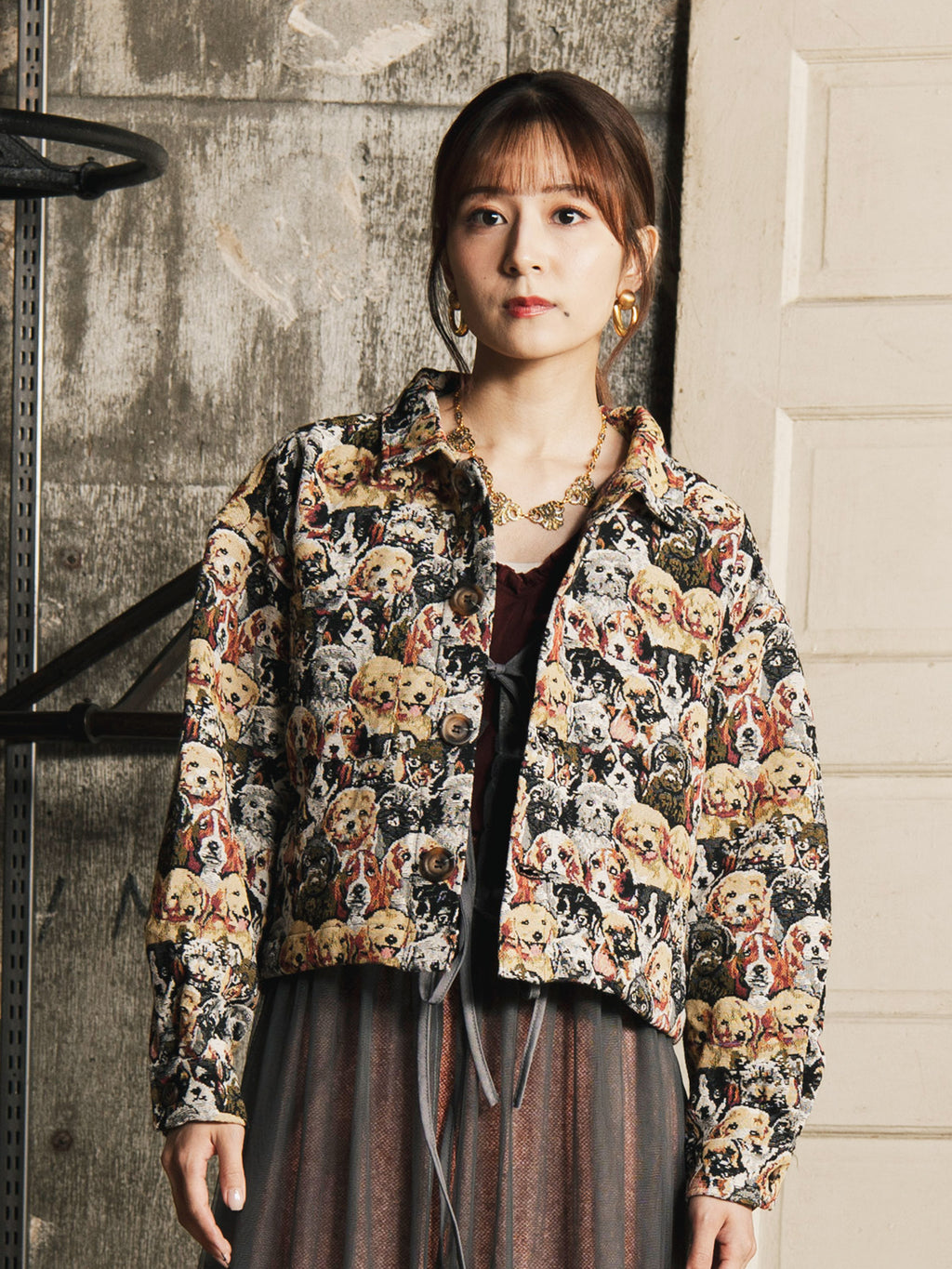 Meridian アニマル 犬柄 ゴブラン織り ジャケット – 古着屋Top of the