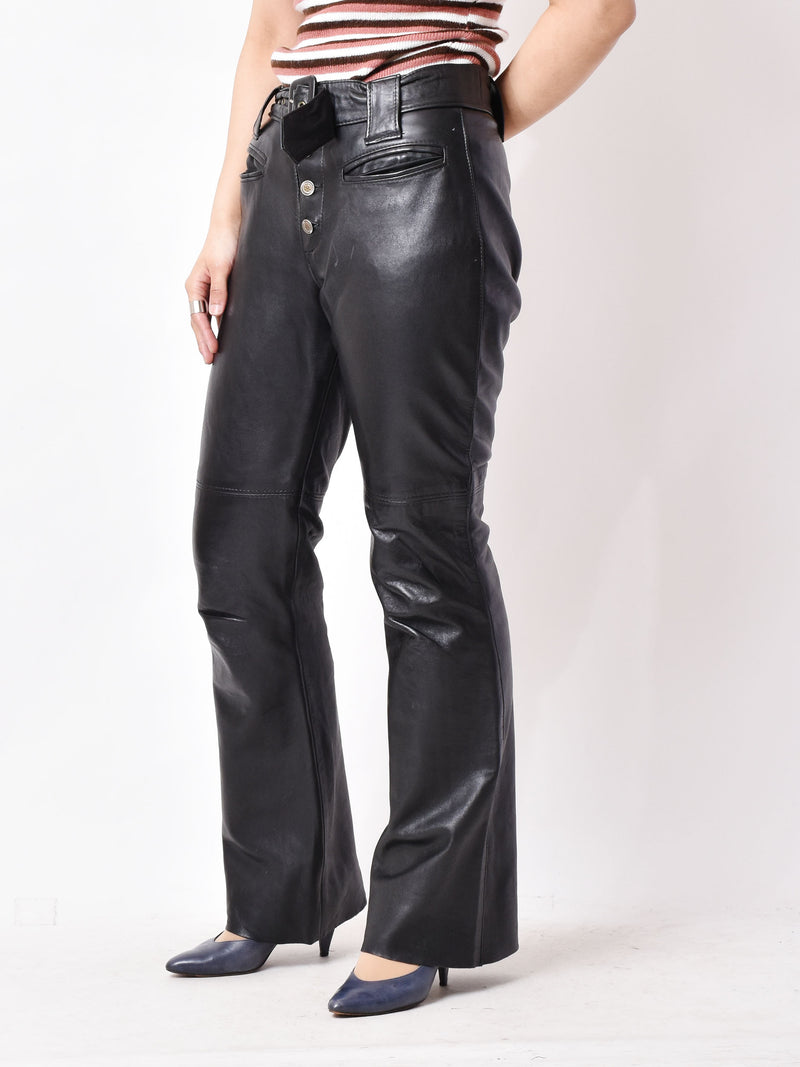 ベルトつきレザーパンツ ブラック W29 – 古着屋Top of the Hillの