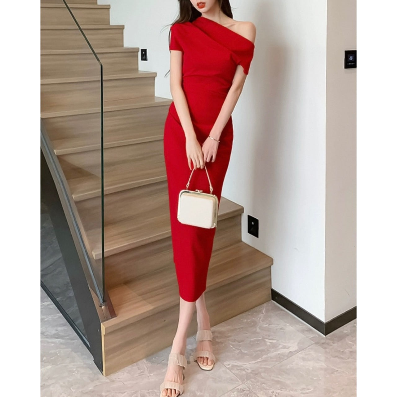 オフショルダーカラードレスワンピース – TORUGATO