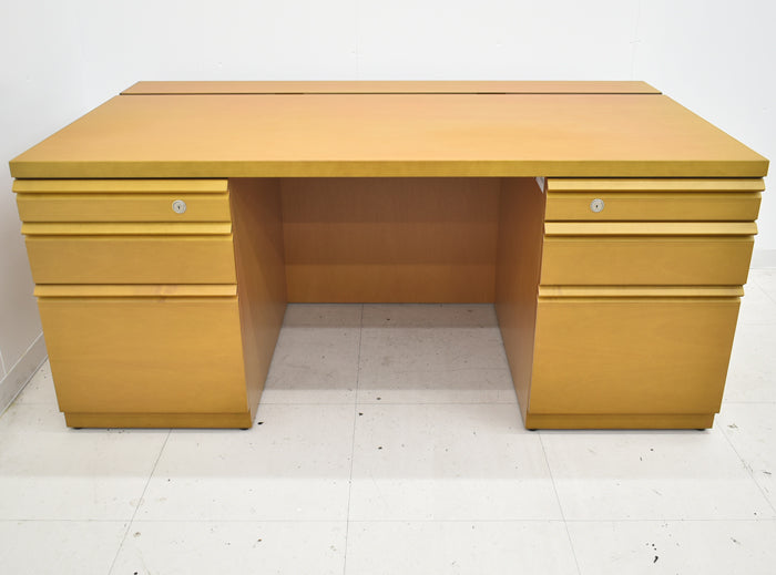 中古】天童木工 高級役員両袖デスク W1600 2024061004【中古オフィス