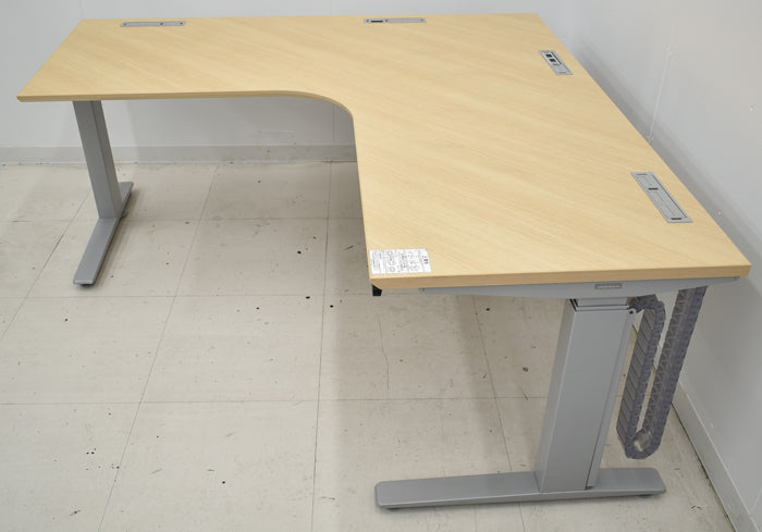 中古】オカムラ スイフト 電動昇降 L型デスク W1550 2024062503【中古