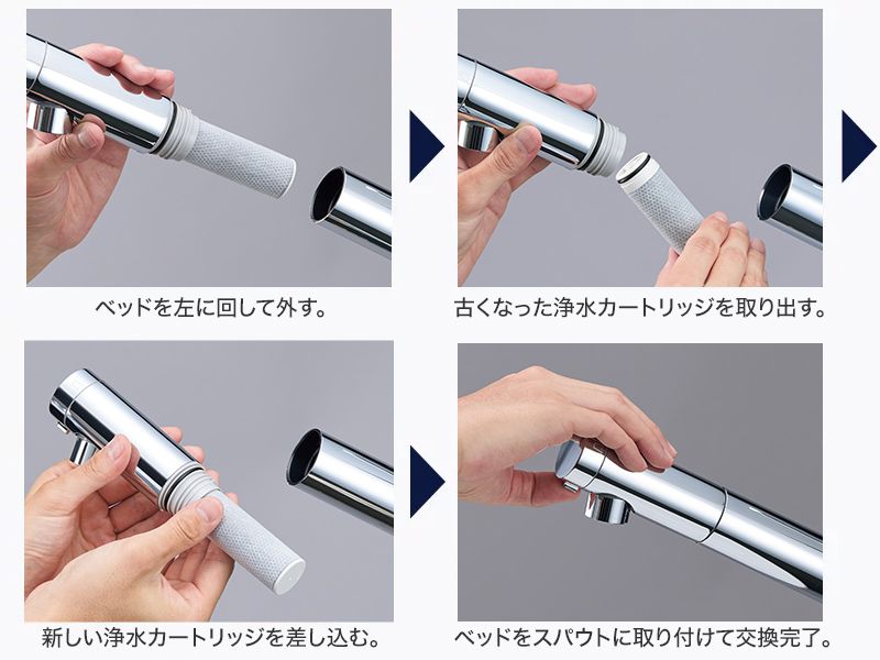 浄水機能付水栓（浄水カートリッジ内蔵形） | 水栓金具（キッチン