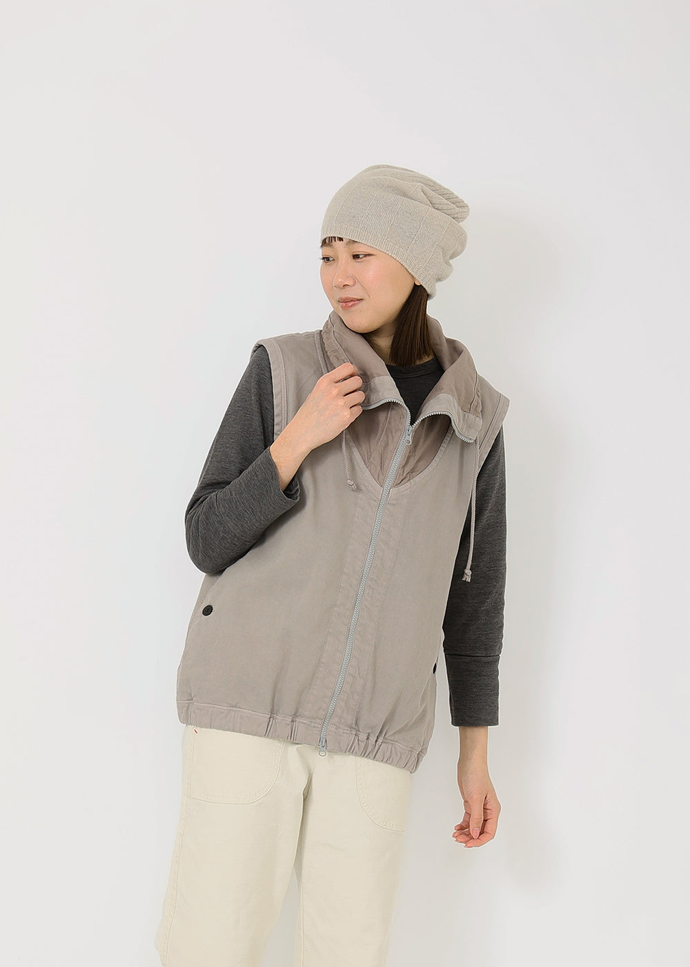 チェスストライプニット帽│to touch