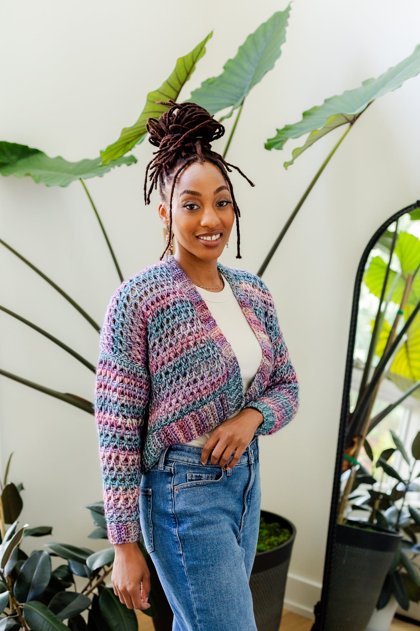 Savannah Cardi, a FREE Tunisian crochet lacy sweater pattern - TL