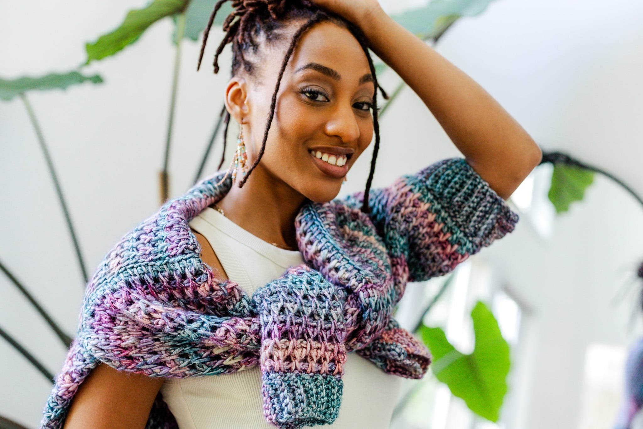 Savannah Cardi, a FREE Tunisian crochet lacy sweater pattern - TL