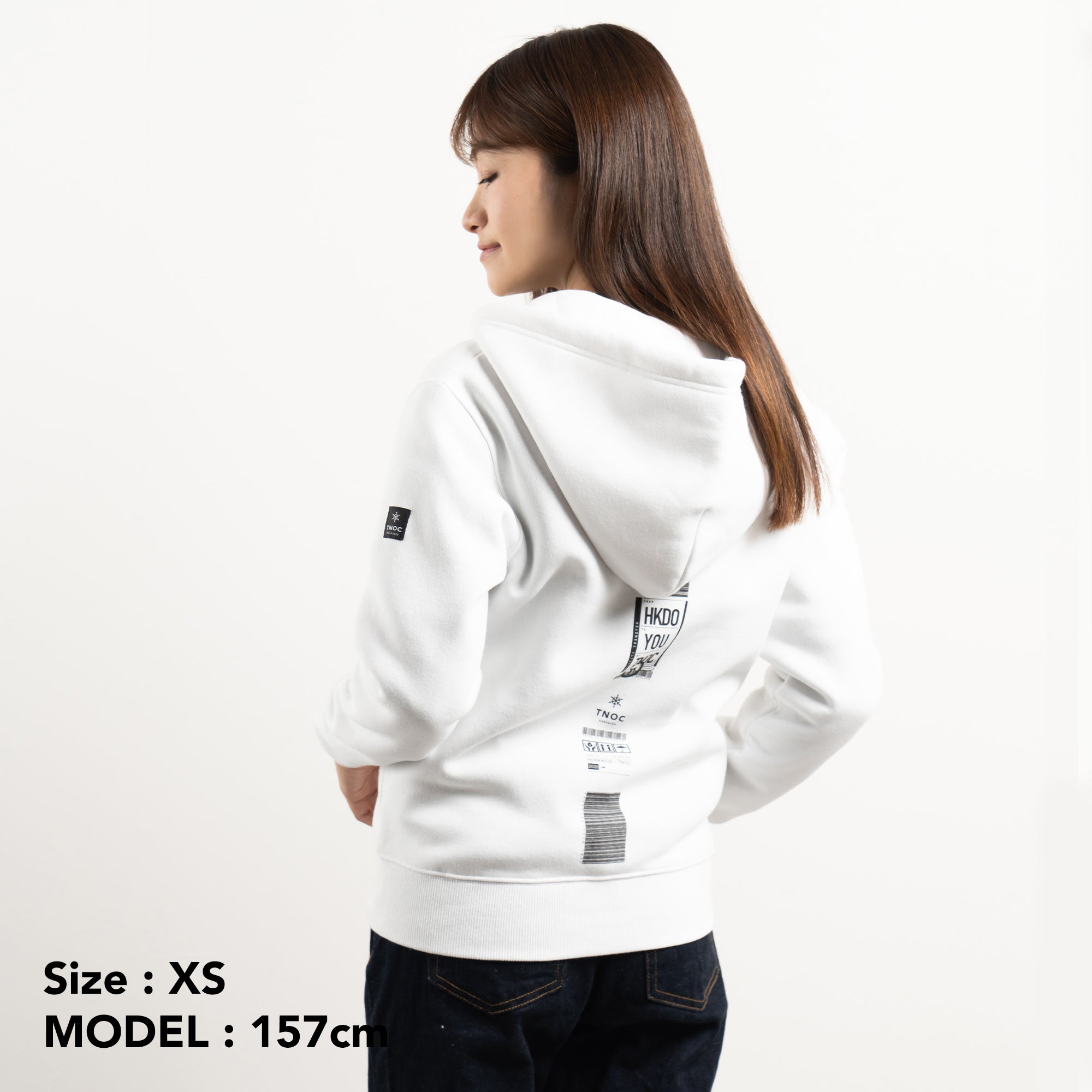 TNOC THE HOODIE ZIPUP / FLIGHT TAG SNOW WHITE