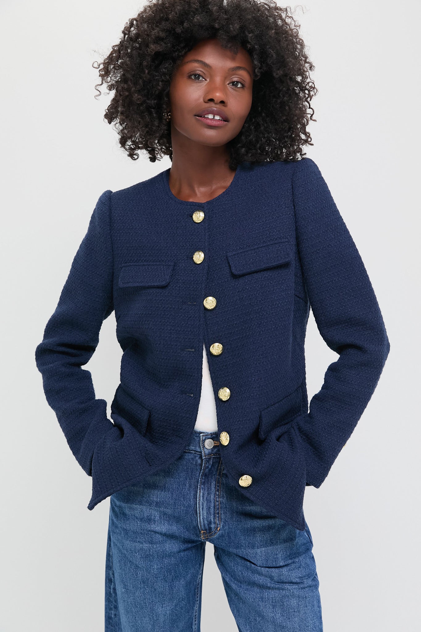 Navy Tweed Jennings Jacket | Pomander Place