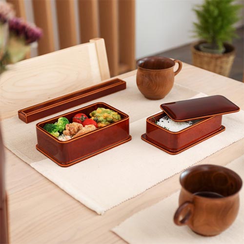 楽天市場】飛騨春慶 元田漆器 隅丸入子弁当箱 伝統工芸品 木製 弁当箱