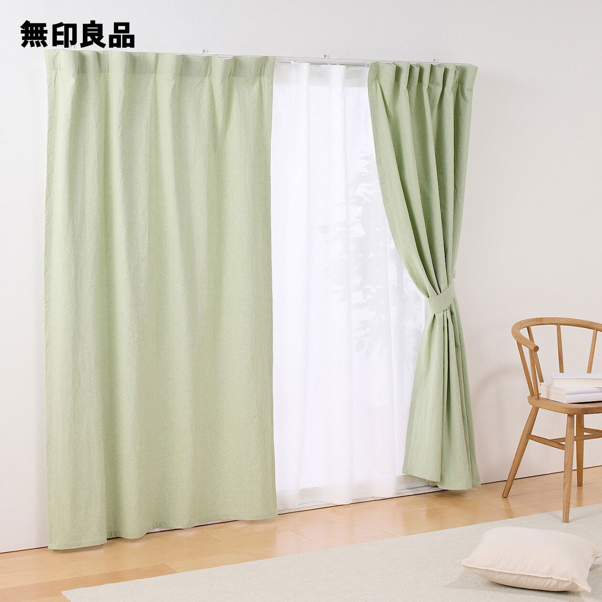 楽天市場】綿洗いざらし平織ノンプリーツカーテン・幅100×丈